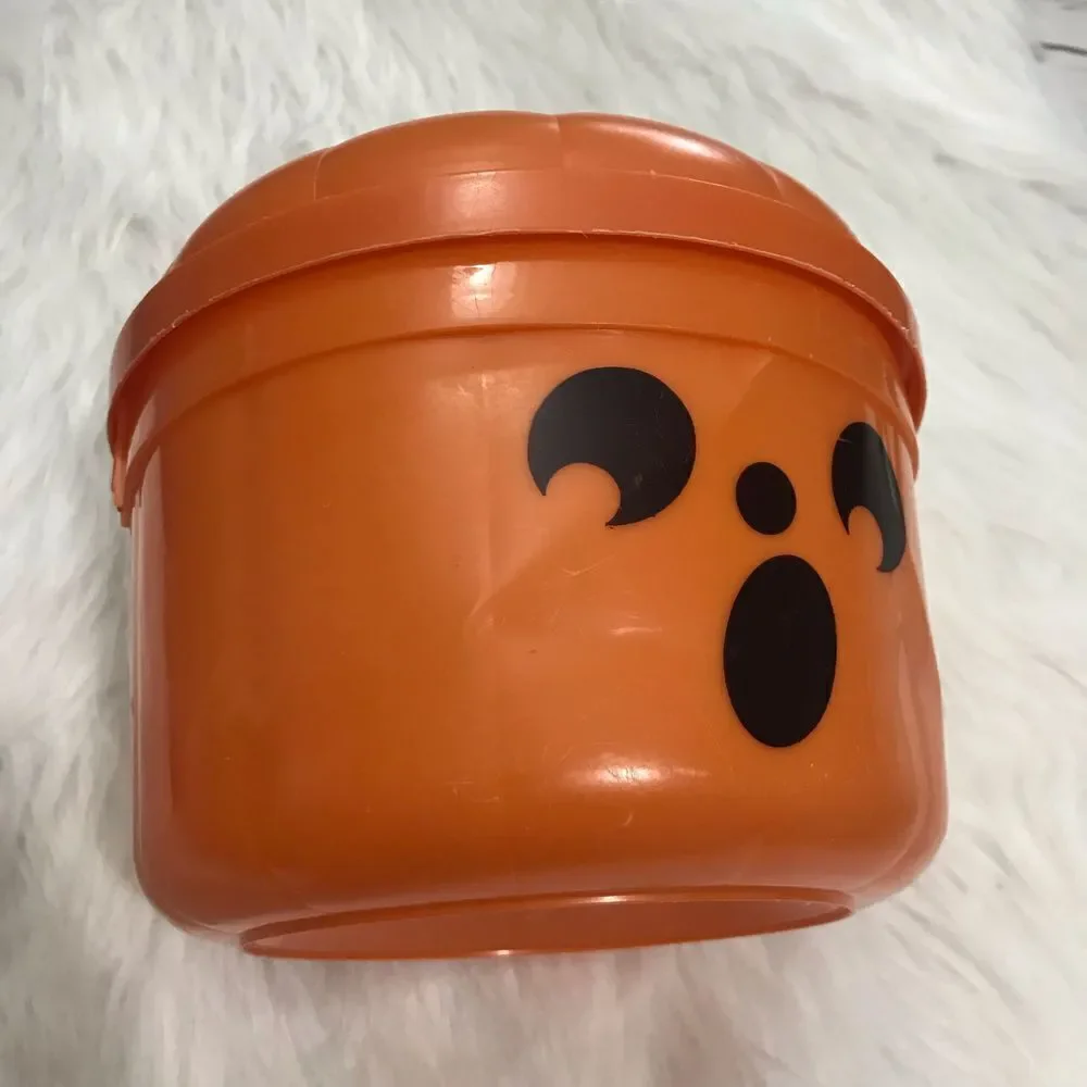 D 1980 McDonalds McBoo‎ Orange Halloween Pumpkin Happy Meal Pail